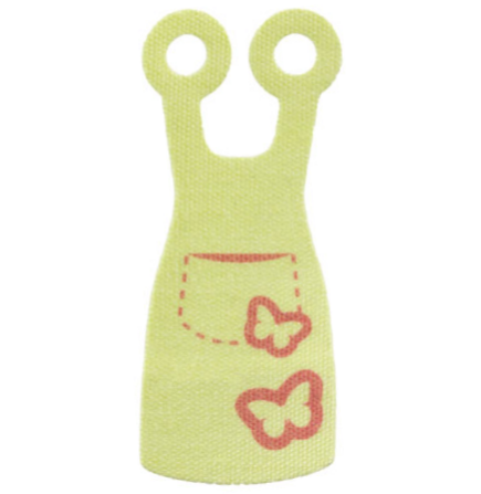 Mini Doll, Skirt Cloth Apron with Magenta Pocket and Butterflies Pattern