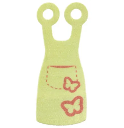 Mini Doll, Skirt Cloth Apron with Magenta Pocket and Butterflies Pattern