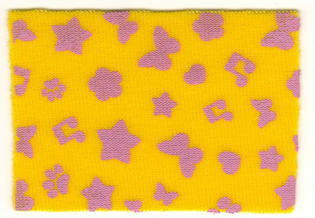 Cloth Beach Towel 5 1/2 x 8 with Dark Pink Butterflies, Flowers, Hearts and Music Notes Pattern