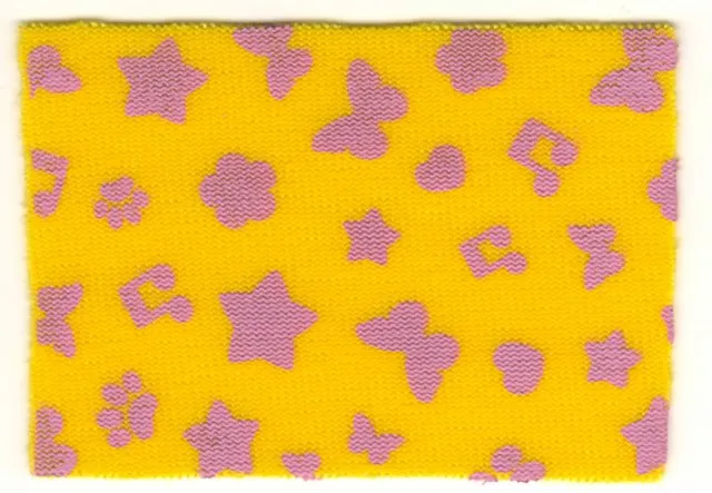 Cloth Beach Towel 5 1/2 x 8 with Dark Pink Butterflies, Flowers, Hearts and Music Notes Pattern