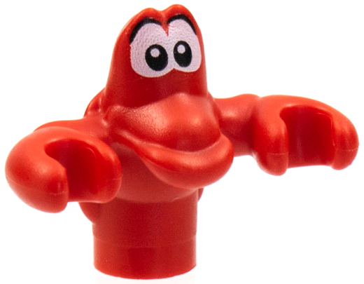 Crab, Disney with White Eyes, Large Black Pupils and Eyebrows Pattern (Sebastian)