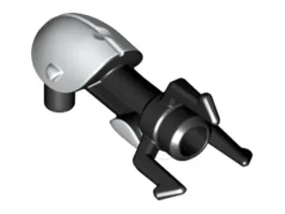 Minifigure, Weapon Gun, Portal Gun with White Hand Guard Pattern (Rubber)