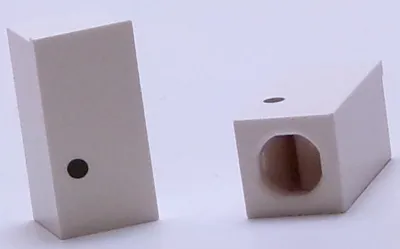 Tile, Modified 1 x 2 x 5/6 Stud Hole in End with Black Period (.) Pattern