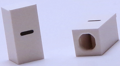 Tile, Modified 1 x 2 x 5/6 Stud Hole in End with Black Dash / Hyphen / Minus Sign (-) Pattern