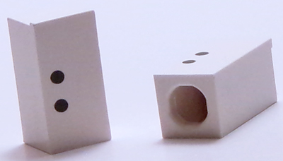 Tile, Modified 1 x 2 x 5/6 Stud Hole in End with Black Colon (:) Pattern