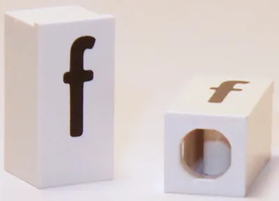 Tile, Modified 1 x 2 x 5/6 Stud Hole in End with Black Lowercase Letter f Pattern