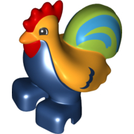 Duplo Chicken, Rooster, Two Feet with Lime Tail
