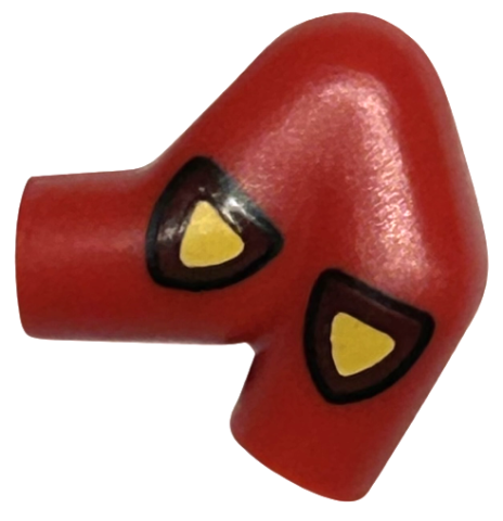 Arm, Left Double with Yellow and Dark Red Triangular Shields with Black Outline Pattern