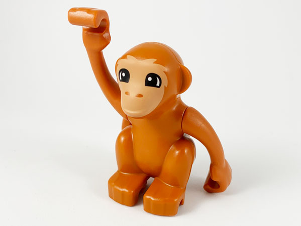 Duplo Monkey, Curled Tail Turned to Side with Nougat Face Pattern