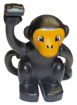 Duplo Monkey, Curled Tail Turned to Side with Bright Light Orange Face Pattern