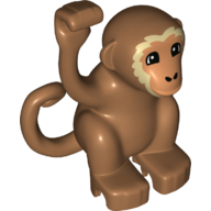 Duplo Monkey, Curled Tail Turned to Side with Nougat Face and Tan Hair Pattern