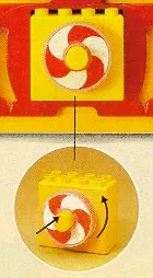 Duplo, Brick 2 x 4 x 3 with Rotating White and Red Spiral