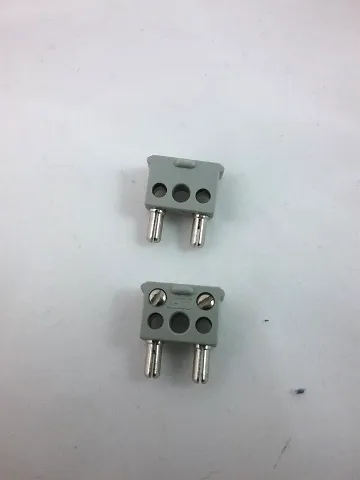 Electric, Connector, 2-Way Male Squared Narrow Long without Center Post with Center Hole