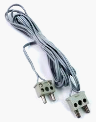 Electric, Wire 12V / 4.5V with 2 Leads, 190 Studs Long with 2 Light Gray Electric, Connector, 2-Way Male Squared Narrow Long without Center Post with Center Hole (x466c190 / bb1136c01)