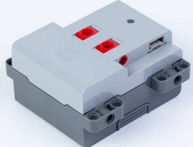 Electric 9V Battery Box Powered Up with 2 Switches and Dark Bluish Gray Bottom - Clip Opening