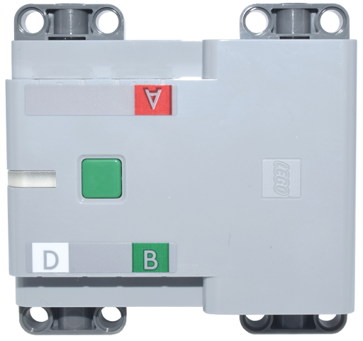 Electric Battery Box Powered Up Bluetooth Hub with Dark Bluish Gray Bottom - Screw Opening with Letters A, B, and D Pattern (Stickers) - Set 42146