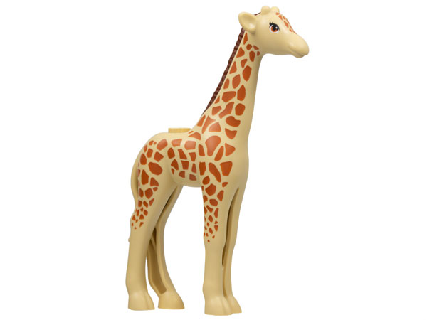 Giraffe, Friends Style with Dark Orange Eyes and Spots, Reddish Brown Mane Pattern