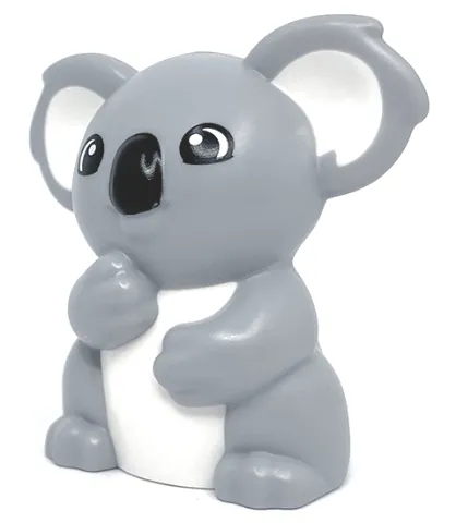 Duplo Koala with Black Eyes and Nose, White Inner Ears and Stomach Pattern