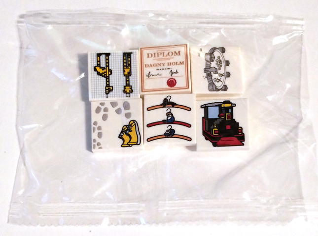 Tile 2 x 2, Dagny Holm Set Decorated Tiles, 6 in Bag (Multipack)