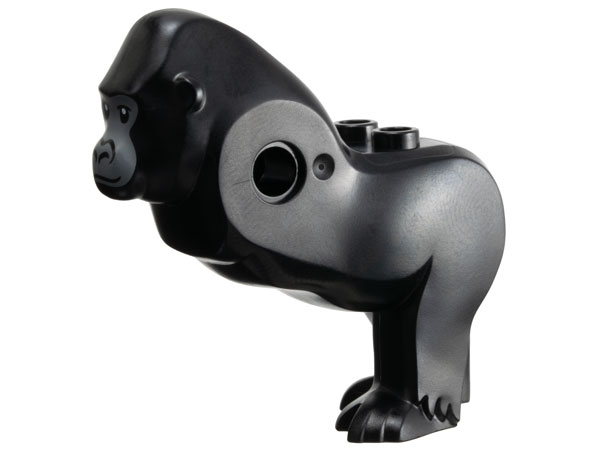 Gorilla Body with 2 Studs on Back, Legs and Head with Dark Bluish Gray Face Pattern