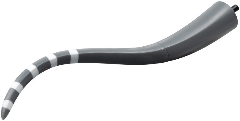 Dinosaur Tail Titanosaurus with Black Rotation Joint Pin and Flexible Rubber Extension with 5 White Stripes Pattern