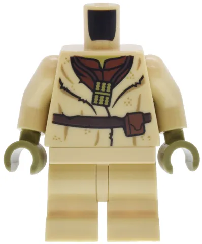 Body SMART Minifigure, Torso with Tan Hips and Medium Legs with SW Yoda Tunic and Belt Pattern / Tan Arms / Olive Green Hands