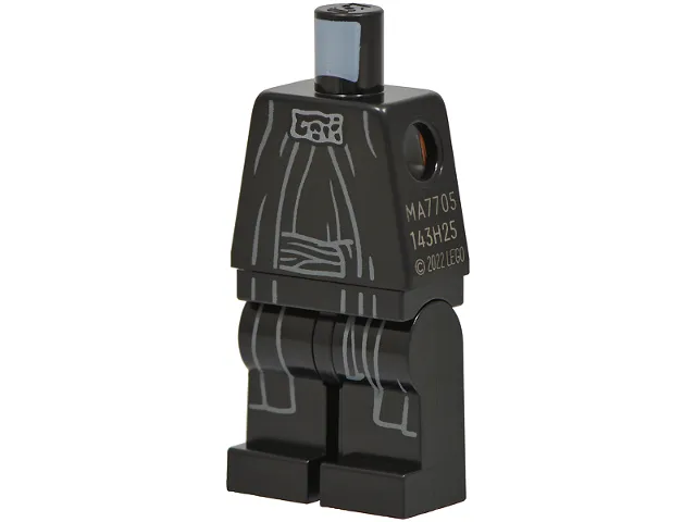 Body SMART Minifigure, Torso with Black Hips and Legs with SW Sith Robe with Belt and Dark Silver Neck Adornment Pattern (Palpatine)