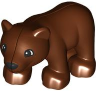 Duplo Bear Baby Cub with Black Muzzle and Eyes Semicircular Pattern
