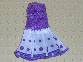 Belville, Clothes Dress (Adult) Sleeveless Net Top, White Skirt with Dark Purple Dots Pattern