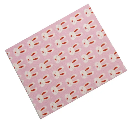 Duplo, Cloth Blanket 8 x 10 cm with Bunny / Rabbit on Bright Pink Background Pattern