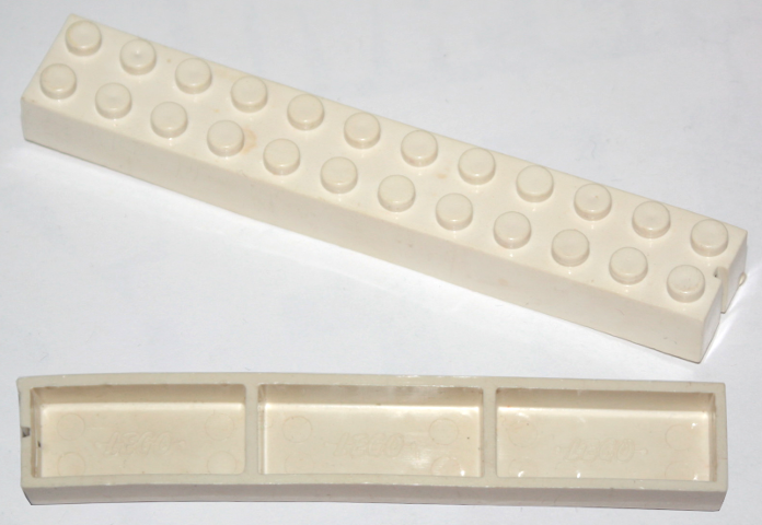 Brick 2 x 12 without Bottom Tubes, Slotted (with 1 slot)