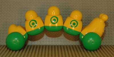 Primo Vehicle Caterpillar with Green Wheels and Circles Pattern