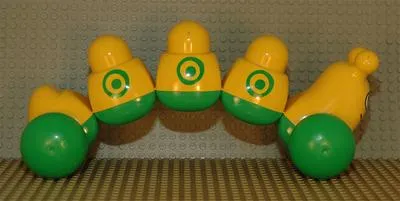 Primo Vehicle Caterpillar with Green Wheels and Circles Pattern