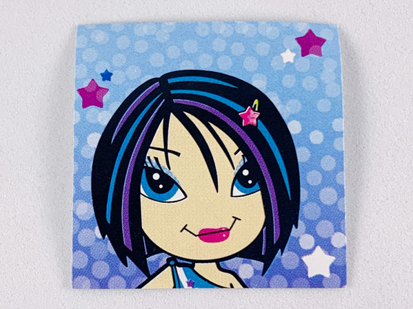 Clikits Frame Insert, Paper 4 x 4 Thin with Star Character on Blue Gradient Background Pattern