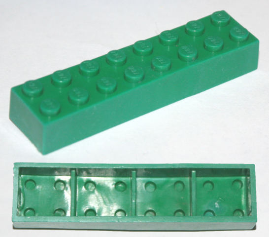 Brick 2 x 8 without Bottom Tubes, with Cross Supports