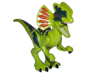 Dinosaur Dilophosaurus First Version with Lime Head, Arms, and Legs