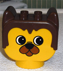 Duplo Figure Head Animal 2 x 2 Base Barnaby Bear With Line Above Nose