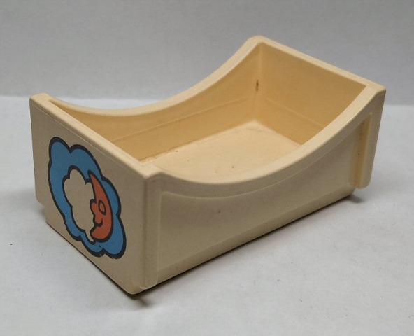 Duplo, Furniture Bed 2 x 4 with Moon and Cloud Pattern