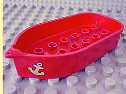 Duplo Boat with 12 Studs and Anchor Pattern