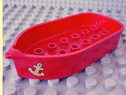 Duplo Boat with 12 Studs and Anchor Pattern