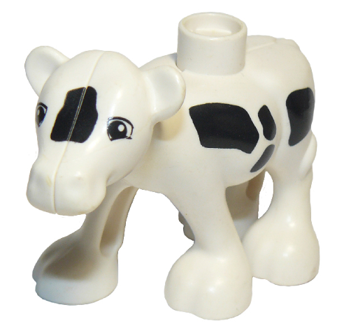 Duplo Cow Baby Calf, Walking, Black Spots, Eyes Squared