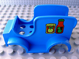 Duplo Car Body Grocery Truck with Dry Goods Pattern (fits over Car Base 2 x 6)