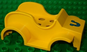 Duplo Car Body Racer with Blue Horseshoe Pattern (fits over Car Base 2 x 6)