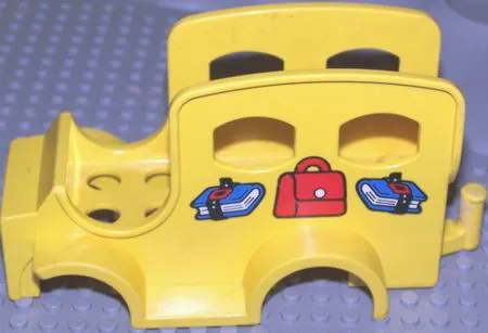 Duplo Car Body School Bus with Books Pattern (fits over Car Base 2 x 6)