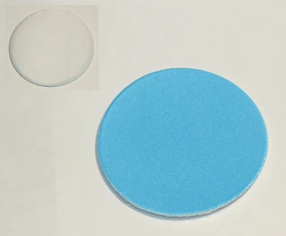 Duplo, Cloth Carpet 4 x 4 Round with White and Medium Azure Sides, One Side Plush