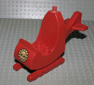 Duplo Helicopter Body with Skids with Sun Pattern