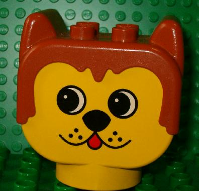Duplo Figure Head Animal 2 x 2 Base Dog