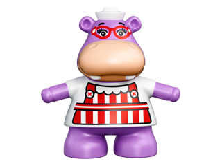 Duplo Hippo Small with Red and White Apron Pattern (Hallie)