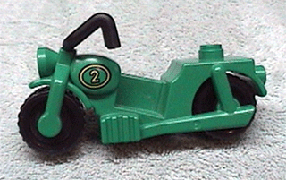 Duplo Motorcycle with Yellow Number 2 Pattern