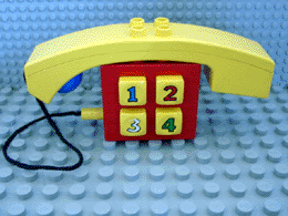 Duplo Push-Button Telephone Brick with Ear / Mouthpiece (For Humans)